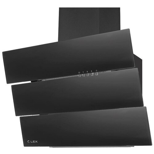 Наклонная вытяжка LEX Rio G 600, цвет корпуса черный, цвет окантовки/панели черный
