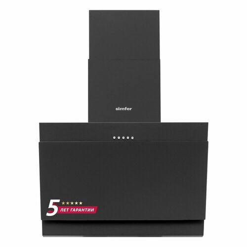 Наклонная вытяжка Simfer 8614SM, цвет корпуса черный, цвет окантовки/панели черный