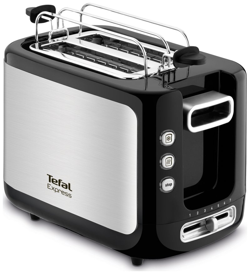 Тостер Tefal New Express TT365031, черный/серебристый Тостер Tefal New Express TT365031, черный/серебристый