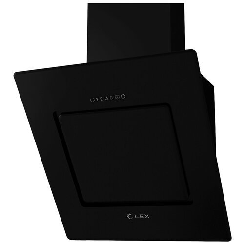 Наклонная вытяжка LEX Leila 600, цвет корпуса black, цвет окантовки/панели черный