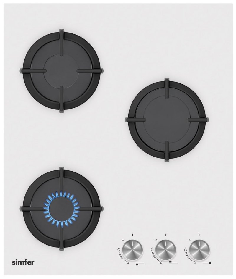 Встраиваемая газовая варочная панель Simfer H45N30W416 Встраиваемая газовая варочная панель Simfer H45N30W416